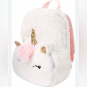 Claire’s Fuzzy Unicorn Mini Backpack